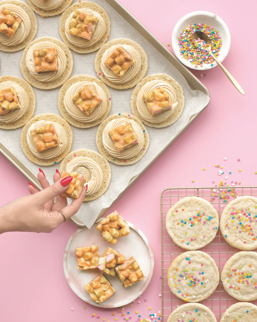 Peanut Butter Marshmallow Square Cookie Sandwiches