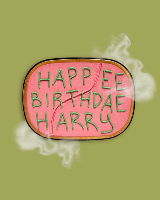 Happee Birthdae Harry Snack Cake