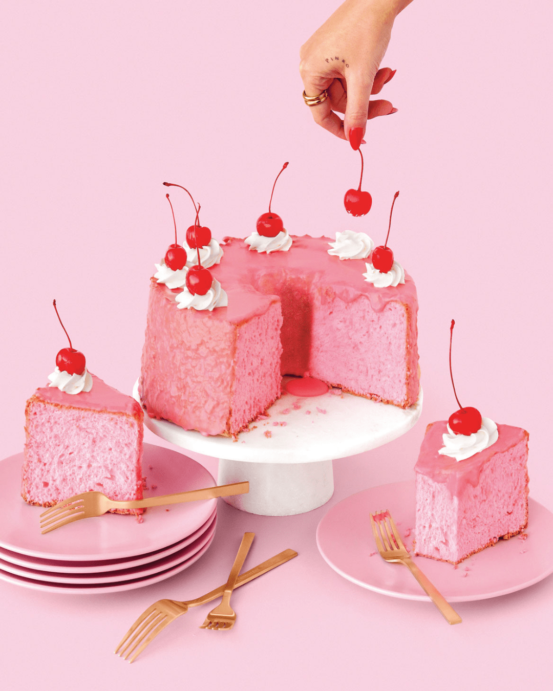 Cherry Almond Angel Food Cake Recipe