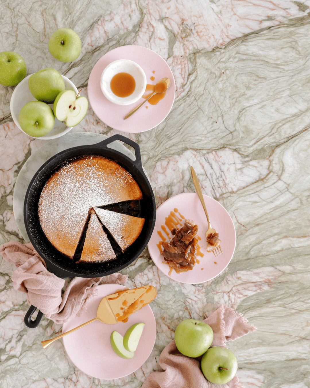 Deep Dish Upside Down Salted Caramel Apple Pancake Recipe