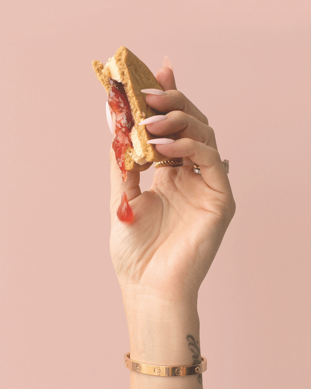 Peanut Butter and Jam Cookie Sandwiches