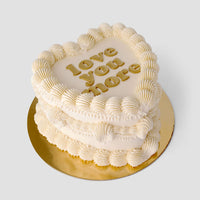 Design This Cake- Cake Size: Tall | Cake Colour: White | Piping Style: Fancy | Piping Colours: White | Add Gold Lettering