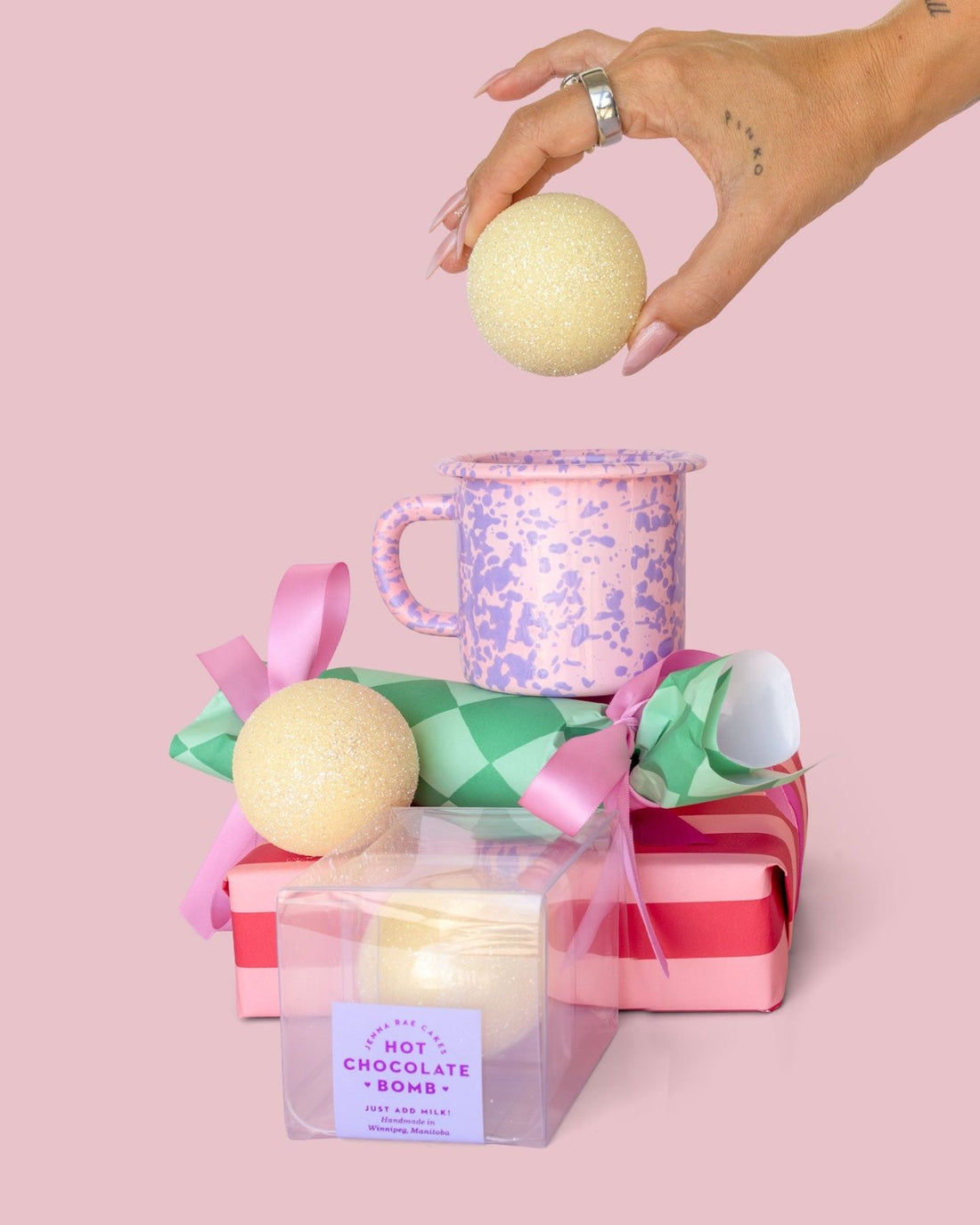 Candy Cane White Hot Chocolate Bomb