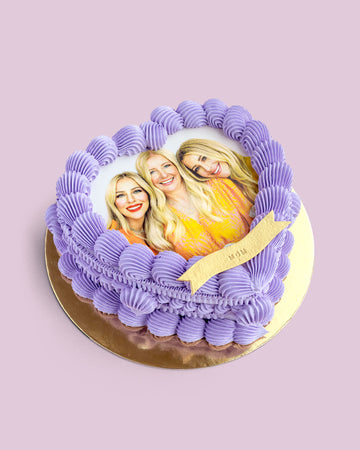 #1 Mom Heart Cake | Design this cake: Colour - Purple.