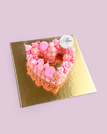 Mother's Day Macaron Heart Cake