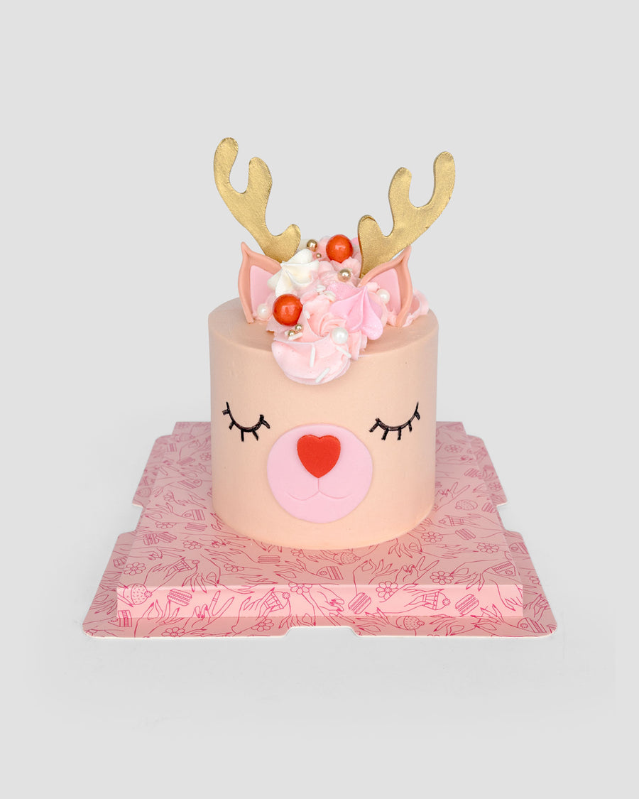 Mini Reindeer Vanilla Sprinkle Cake