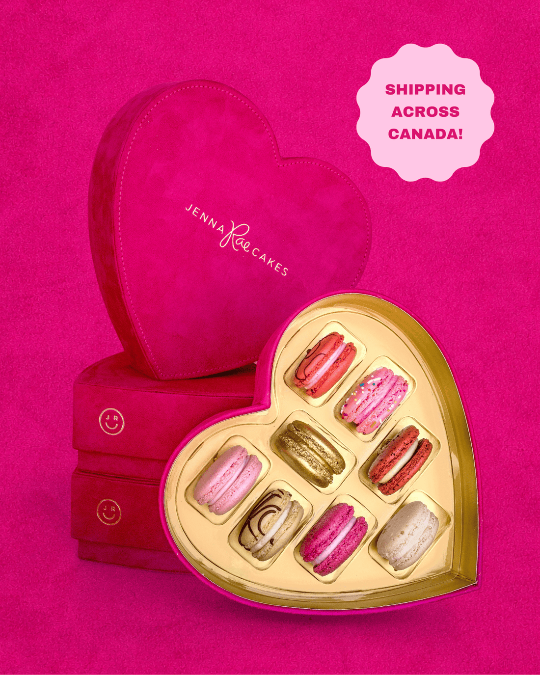 Velvet Heart Macaron Box
