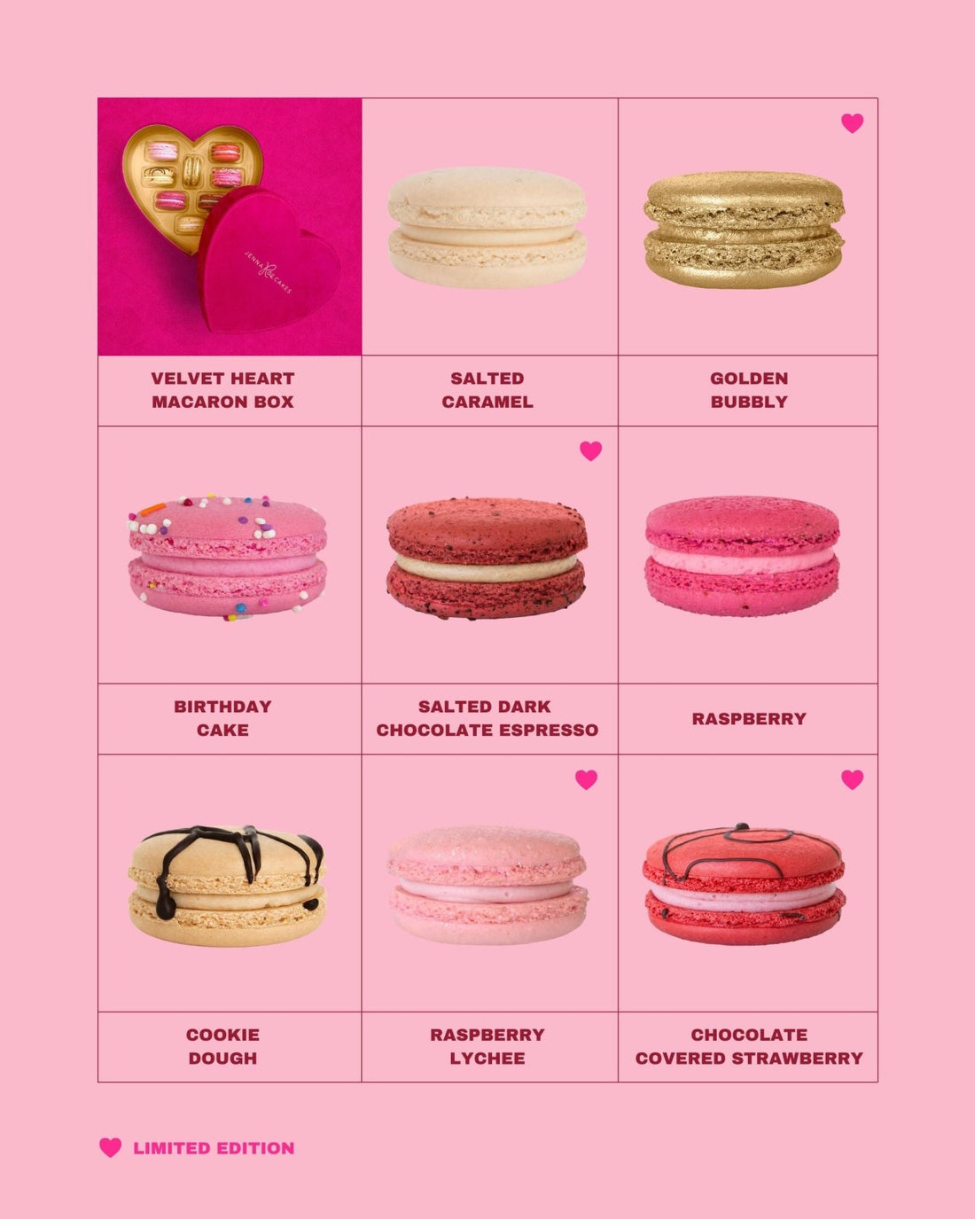 Velvet Heart Macaron Box