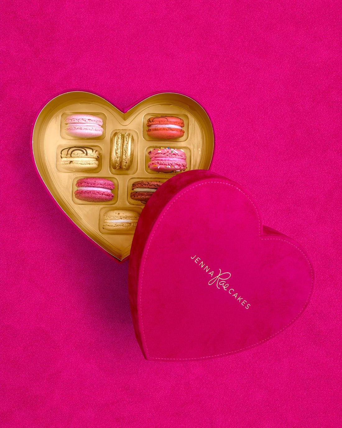 Velvet Heart Macaron Box