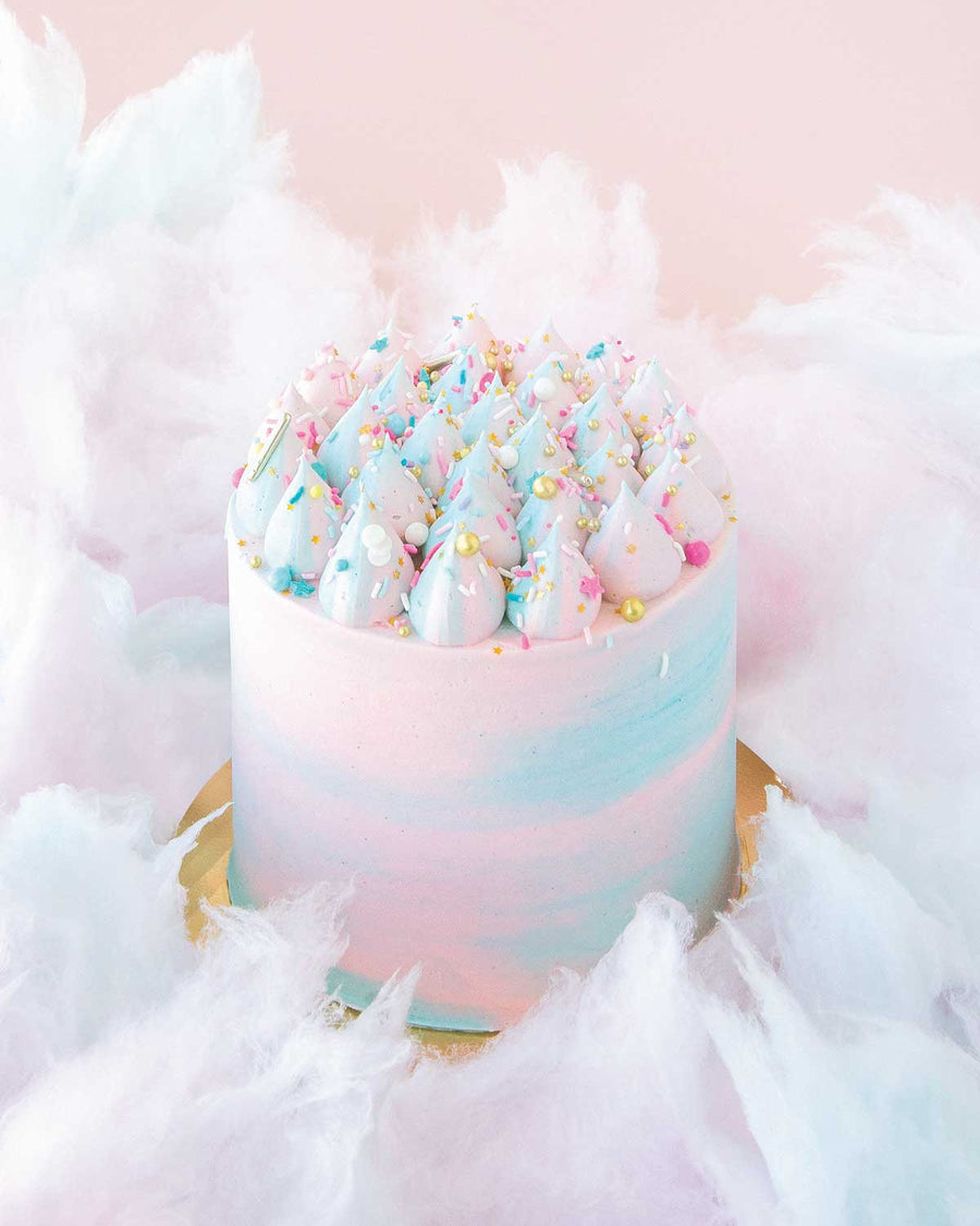 Amazon.com: DGP Rainbow Cotton Candy Cake Birthday Cake Celebration Cake :  Grocery & Gourmet Food